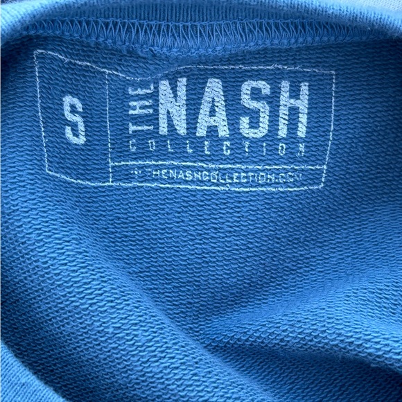 The NASH Collection Nashville Blue Cropped Crewneck Sweatshirt w/ NASHVILLE - Picture 4 of 4